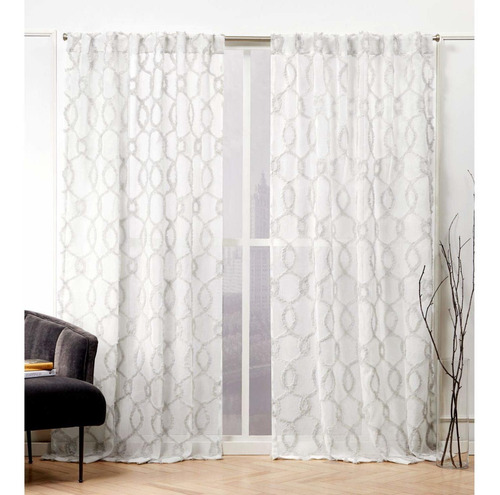 Panel De Cortina Soft Trellis, 54x84, Gris Paloma, 2 Pa...