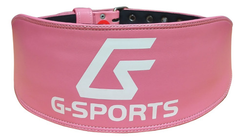 Cinturón Rosa Lumbar De Fuerza Cuero Gimnasio Pesas G-sports