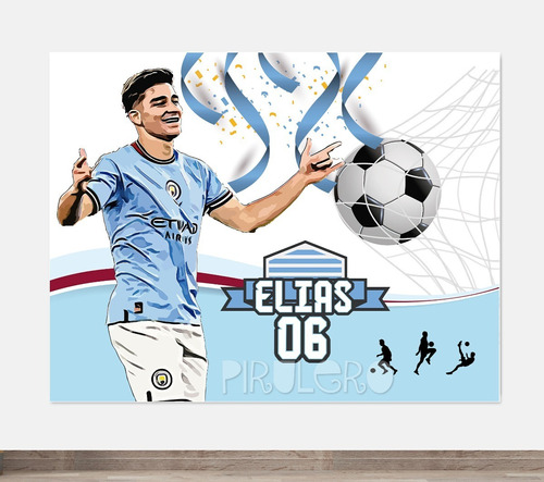 Banner Imprimible Julian Alvarez Manchester City, Argentina 