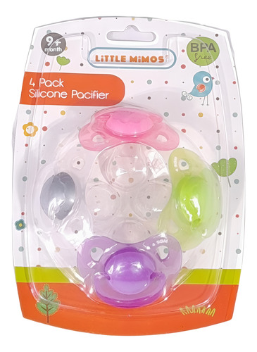 Set De 4 Chupones Para Bebé Little Mimos Multicolor