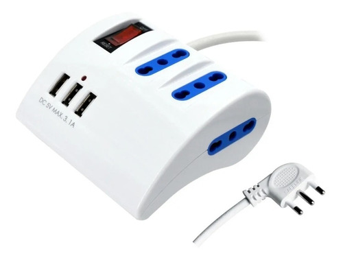 Alargador Extensión Eléctrica Usb 3 Puertos