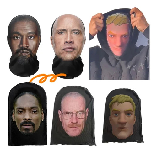 Máscara Estampada De Malla Kanye De Cara Nueva En 3d, Totalmente Elástica