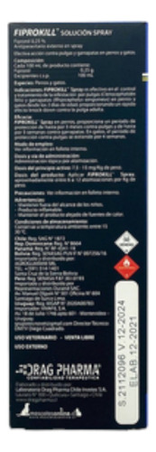 Fiprokill Spray Antipulgas&garrapatas 250ml Gatos&perros Mh