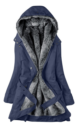 Cortavientos W Coat Inner Plush Para Mujer, Con Capucha, Lon