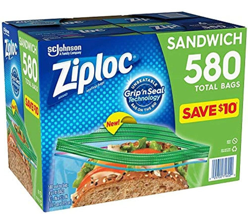 Ziploc Sandwich Bags Con Easy Open Tabs 6 12 En X 5 78 En 58