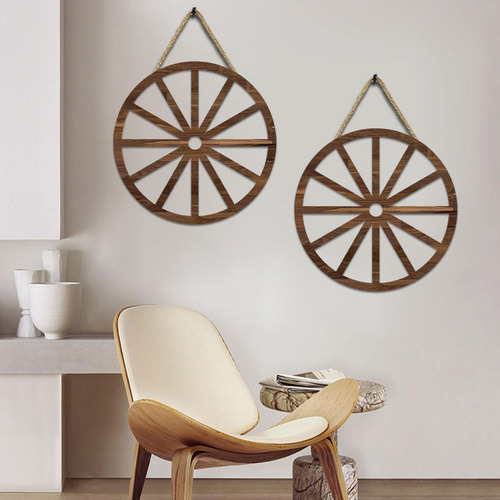 2 Uds Rueda De Carreta De Madera Rueda De Madera Decorativa