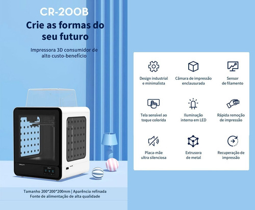Imagem 4 de 8 de Impressora 3d Creality Cr 200b Fechada Abs Industrial