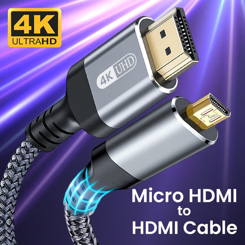 Cable Micro Hdmi A Hdmi De 4k A 60 Hz Para Gopro Hero Pi4, S