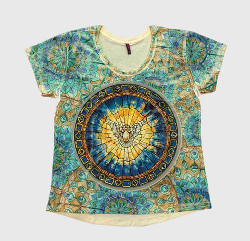 Blusa Feminina Espirito Santo Religioso Azul