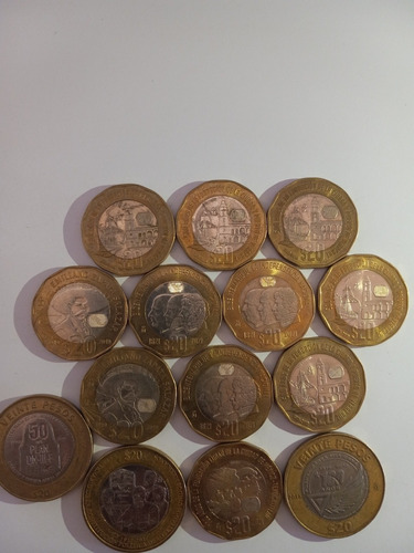 Coleccion De Diferentes Monedas De $20 Pesos