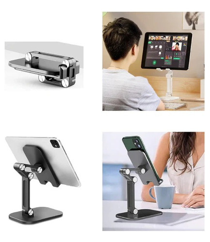 Soporte Doble Articulacion P/ Celular Tablet - Plegable Mesa
