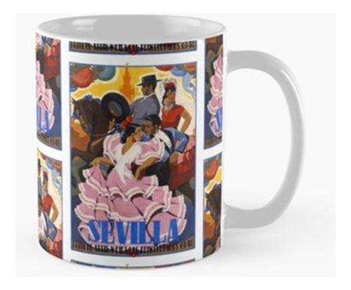 Taza España 1946 Sevilla Abril Feria De Viajes Cartel Calida