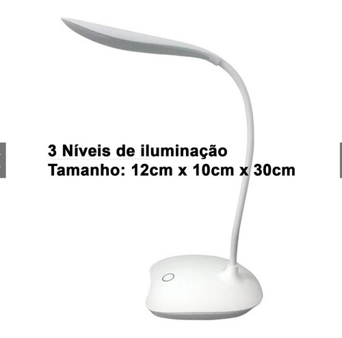 Imagem 9 de 9 de Luminária Led Recarregável Para Mesa Flexível 360 Garra Clip