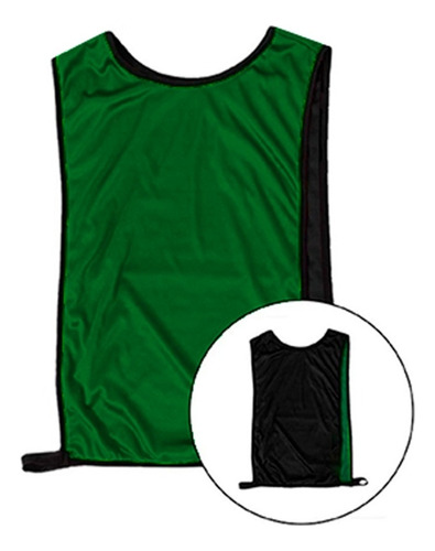 Kit C/10 Coletes De Futebol Treino Jogo Duplafaceverde/preto