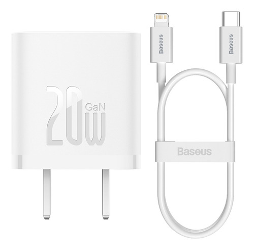 Cargador Baseus Gan 5 Tipo C 20w Cable Lightning Para iPhone