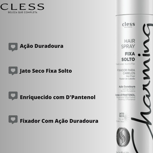 Kit 02un Fixadores De Cabelo Linha Charming Fixa Solto