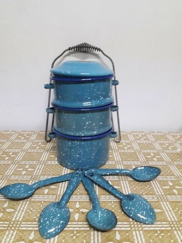 Portavianda De Peltre 3 Divisiones Tres Vintage 70's