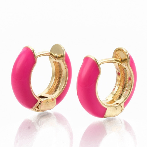 Zarcillo Pendiente Chapado En Oro 18k Rosa Intenso