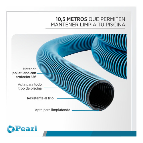 Imagen 3 de 8 de Manguera Pileta Flotante Pearl 1 1/2 38mm 10mts + Conectores
