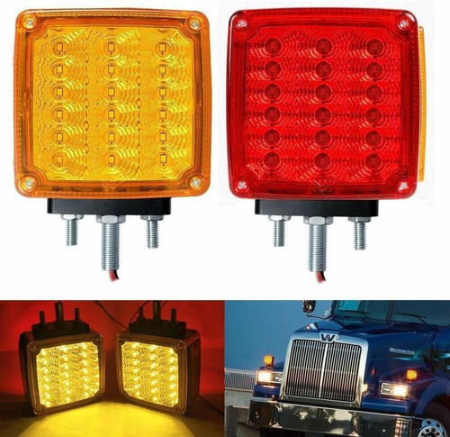 All Star Truck Partts 2 Piezas Ámbar Y Rojo 39 Led Doble Car