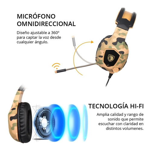 Imagen 4 de 6 de Audifono Gamer Sades Sa-818 Jack 3,5 Mm Con Microfono