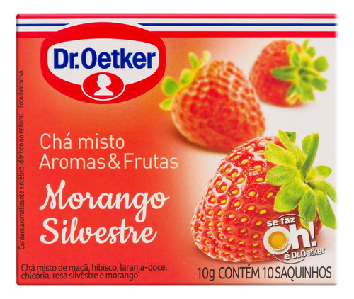 Chá Morango Silvestre Dr. Oetker Aromas & Frutas Caixa 10g 10 Unidades