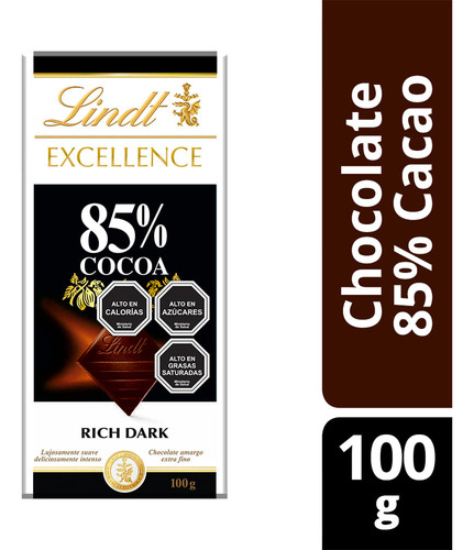 Chocolate Lindt Barra Excellence 85% Cacao 100g