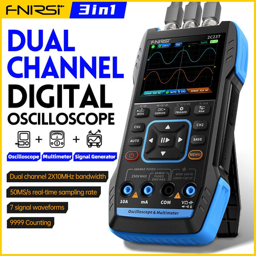 Fnirsi 2c23t Multímetro Osciloscopio Portátil 10 Mhz