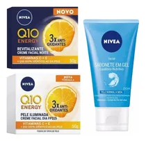 Comprar Kit 2 Cremes Faciais Nivea Q10 Dia & Noite + Sabonete Em Gel