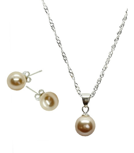 Conjunto Set Plata 925 Fabricado Con Perlas De Swarovksi®