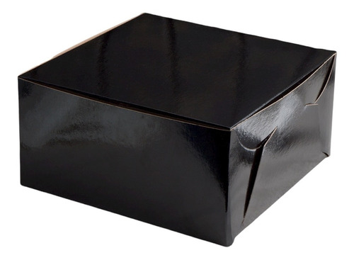 Caja De Torta Negra Para Torta 25x25 Cm (12 Und)