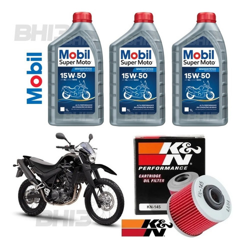 Kit Troca Óleo Yamaha Xt660 Drag Star Mobil 15w50 Kn145