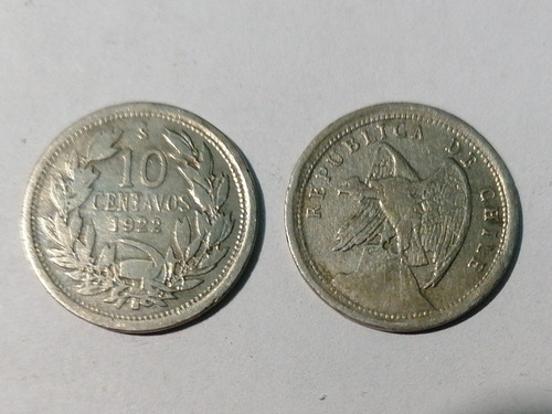 Moneda 10 Centavos 1922 Chile 