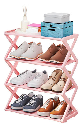 Zapatera Organizador Armable 8 Pares Decoración 601854 P* Color Rosa