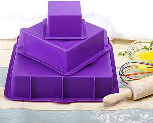 Juego De Moldes Cuadrados Para Pasteles, Moldes De Silicona