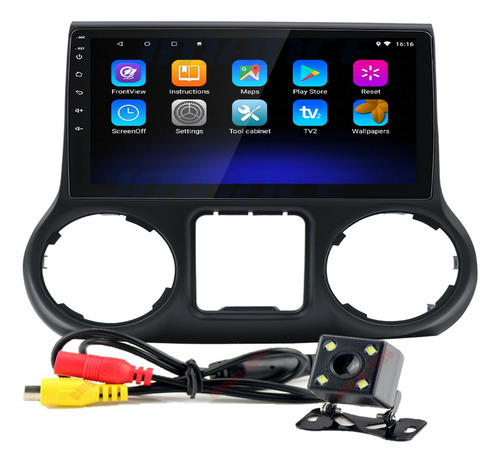 Estereo Android Carplay Jeep Wrangler 11-17 Wifi Gps Camara