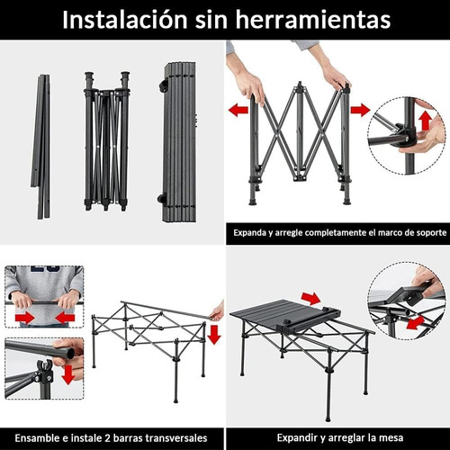 Mesa Plegable Ajustable Portatil Camping Picnic Resistente
