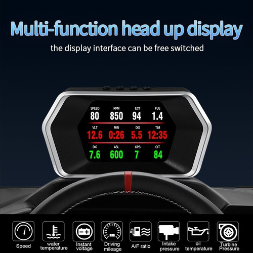 Coche Universal Multifunción Hud Headup Display Gps Obd2