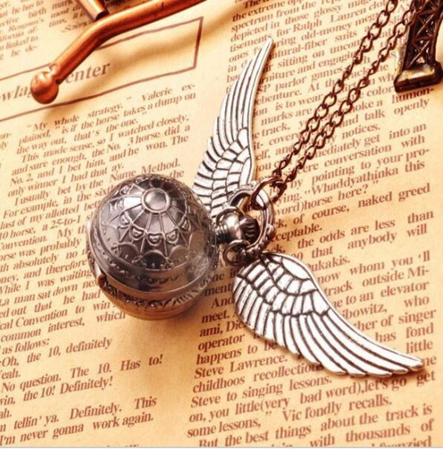 Reloj De Bolsillo Snitch Harry Potter Collar Quidditch Larga