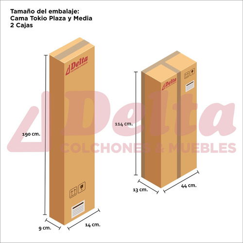 Imagen 3 de 7 de Cama 1 Plaza Y Media Baul 4 Puertas Parrilla De Madera Box
