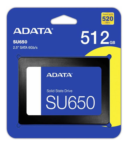 Disco sólido SSD interno Adata Ultimate SU650 ASU650SS-512GT-R SATA 512GB negro