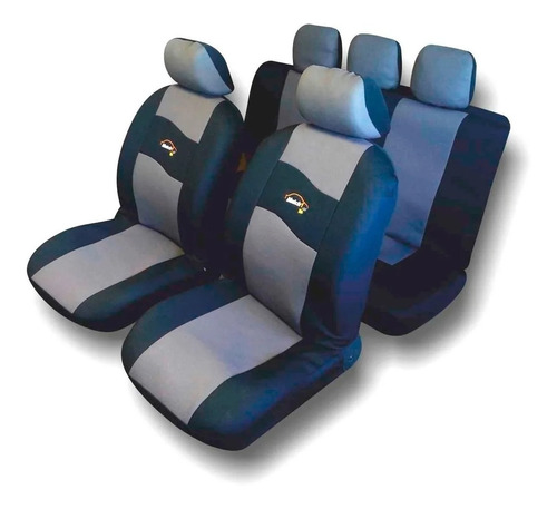 Funda Cubre Asiento Universal De Tela Tunning Max Con Gris