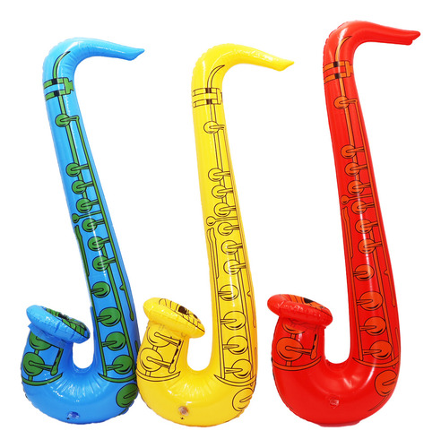 5 Saxofones Inflables Grande 70cm Fiesta Batucada Boda