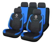 Comprar Juego Cubreasientos Universales Tela Negro Azul Logo Renault