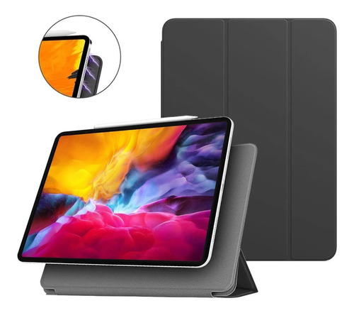 Smart Folio Para iPad Pro 11 2020 Case Siliconado Mate Negro