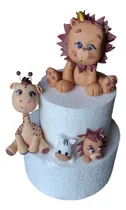 Comprar Adorno De Torta Animales De La Selva Porcelana Fria Marrón Claro Selva