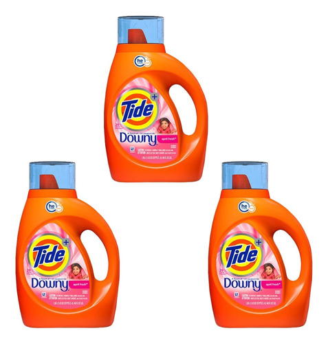 Detergente Tide Downy Clean Breeze 1.36lts X 3 Unds