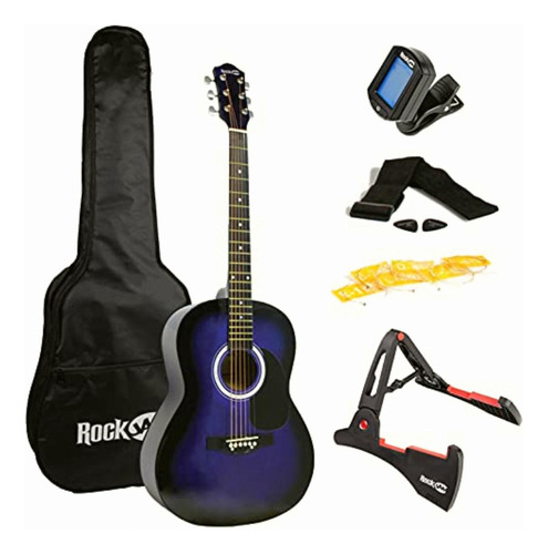 Rockjam Acoustic Guitar Kit With Stand, Tuner, Gig Bag,
