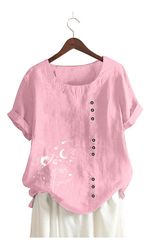 Ropa De Cama Casual Con Botones Holgados Para Mujer, Talla G
