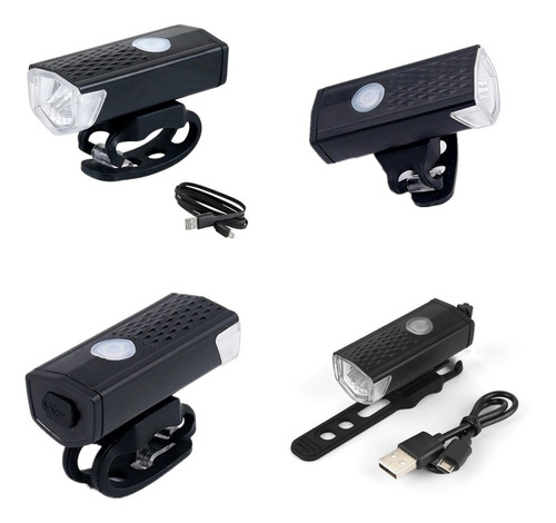 Luz Bicicleta Recargable Usb 300 Lumens Delantera